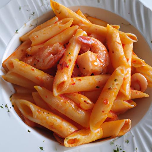 Penne Arrabiata s krevetami