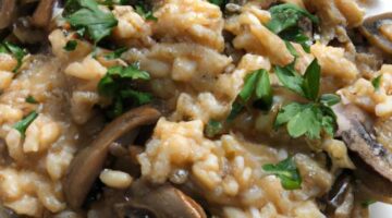 Risotto s houbami a petrželkou