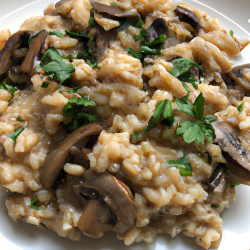 Risotto s houbami a petrželkou