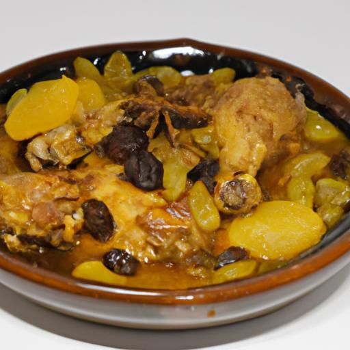 Kořeněná kuřecí tajine s rozinkami