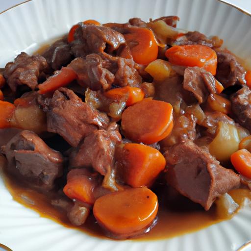 Hovězí Bourguignon s karotkami a cibulí