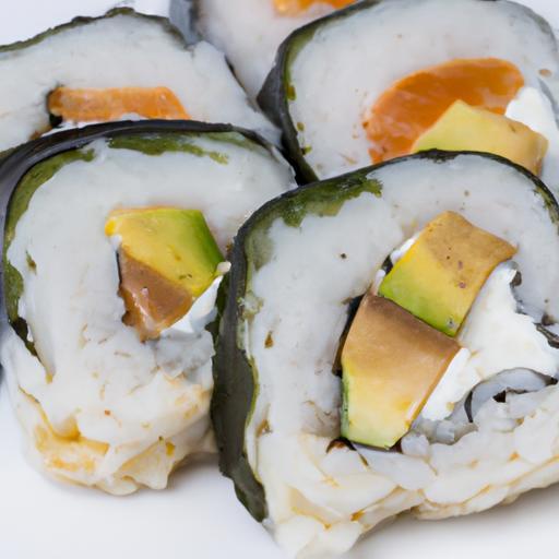 Sushi s lososem avokádovou rolkou