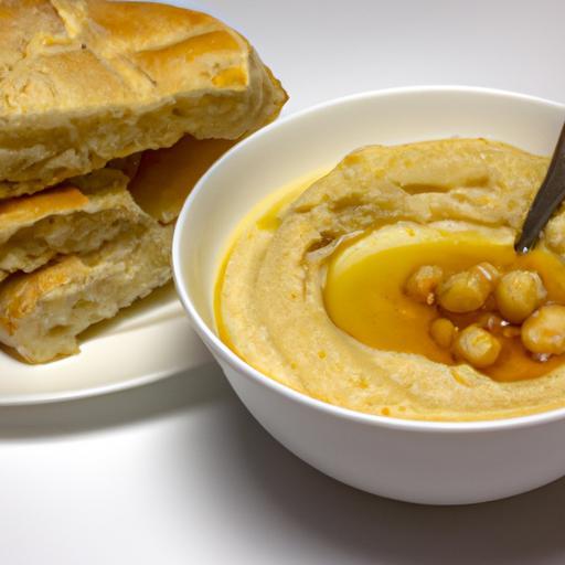 Hummus s libanonským chlebem