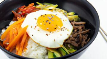 Korejské bibimbap s rýží