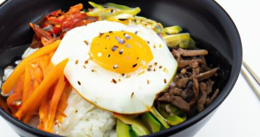 Korejské bibimbap s rýží