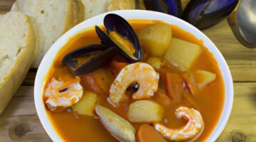 Bouillabaisse s francouzským chlébem