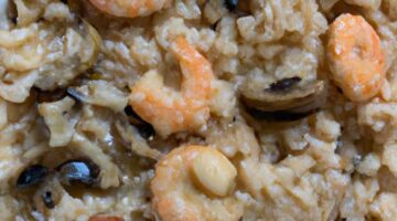 Risotto s houbami a krevetami