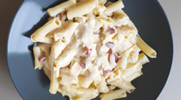 Penne alla carbonara metoda v misce