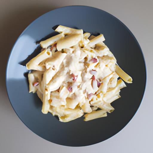 Penne alla carbonara metoda v misce