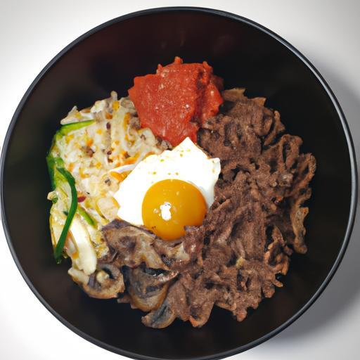 Korejský bibimbap s hovězím masem