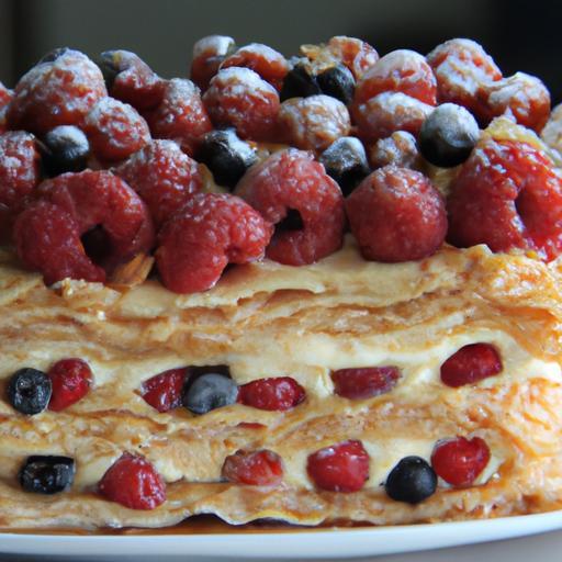 Zákusek mille-feuille s lesními plody