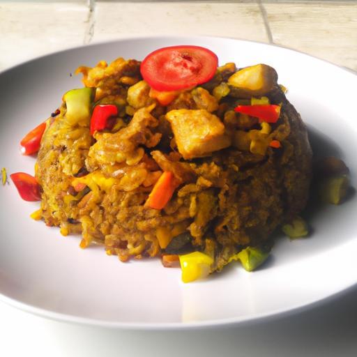 Indonéský nasi goreng s kuřecím