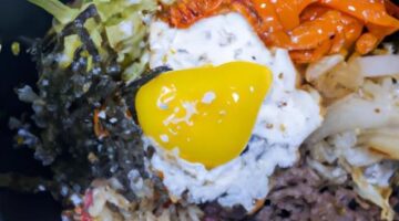 Bibimbap – tradiční korejské směsi rýže s masem a zeleninou