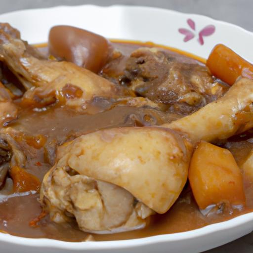 Kuře s vínnou omáčkou Coq au Vin