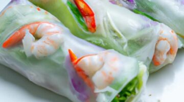 Rice paper rolls with shrimp